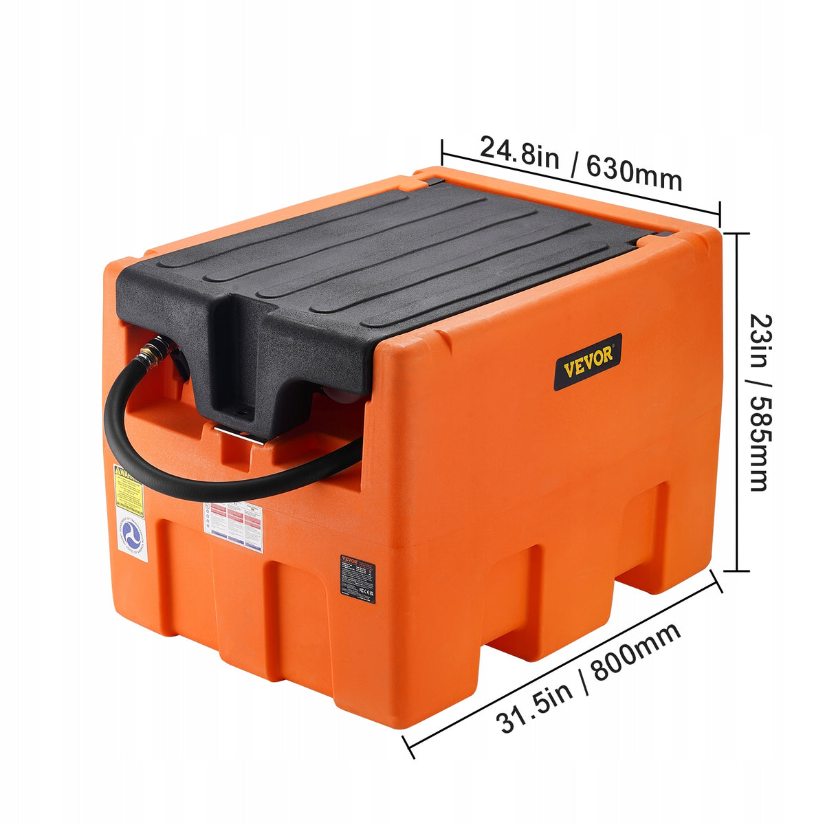VEVOR 48 GALLON 12V PREMIUM PUMP HEAVY DUTY PORTABLE DIESEL FUEL TANK