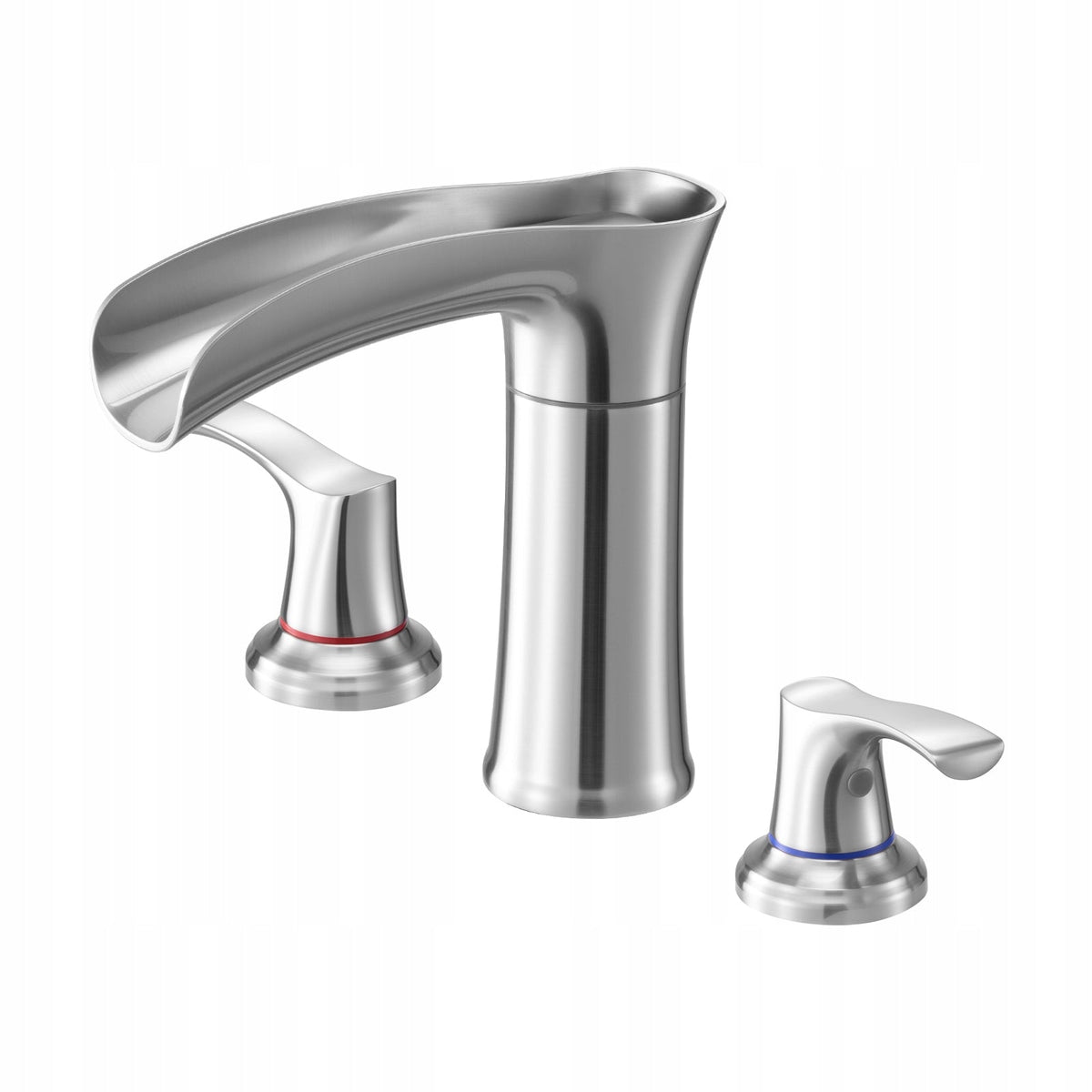 VEVOR ROMAN TUB FAUCET SET 3 HOLE 2 HANDLES SILVER STRONG