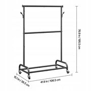 VEVOR Professional Clothes Rack with Wheels and Adjustable Crossbar