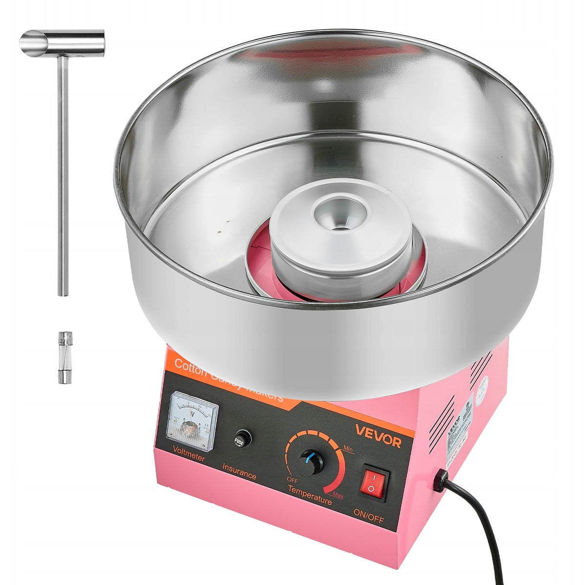 VEVOR COTTON CANDY MACHINE 1000W WITH 38CM STAINLESS STEEL BOWL