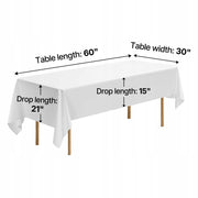 VEVOR 10-PACK POLYESTER TABLECLOTHS 1524X2591 MM WHITE REUSABLE