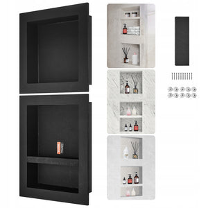 VEVOR 10X40 64X101 6 CM BLACK THREE-LAYER STRONG WALL NICHE FOR