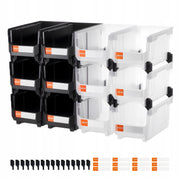 VEVOR STACKING BOXES 12 PCS 377X215X180 MM STRONG AND PRACTICAL