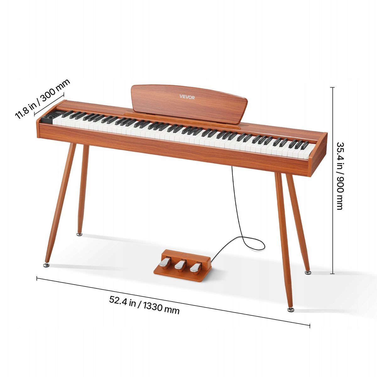 VEVOR DIGITAL PIANO 88 FULLY WEIGHTED KEYS POWERFUL SOUND THREE PEDALS