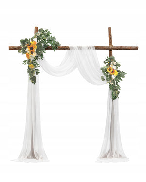 PREMIUM FLOWERS FOR WEDDING ARCH VEVOR YELLOW SILK CURTAINS DECORATION