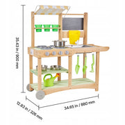 PREMIUM VEVOR WOODEN PLAY KITCHEN WITH FAUCET AND ACCESSORIES FOR CHILDREN