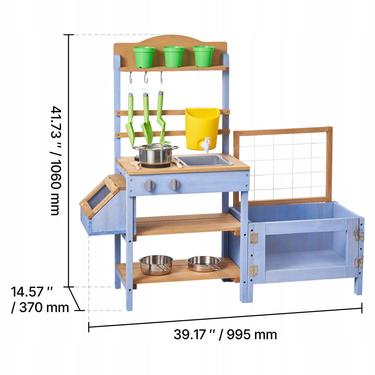 VEVOR WOODEN OUTDOOR PLAY KITCHEN FOR CHILDREN WITH ACCESSORIES