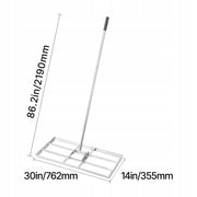 VEVOR LAWN RAKE WITH TELESCOPIC HANDLE 355X762MM STRONG SOLID