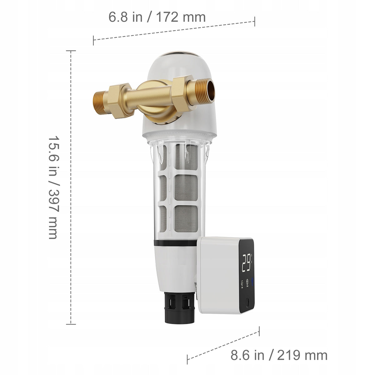 VEVOR SPIN-DOWN FILTER 40 MICRON SEDIMENT WATER FILTER FOR WELL WATER 8T