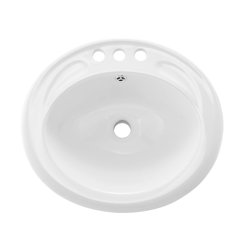 VEVOR SEMI-RECESSED OVAL BASIN 485X425 MM WITH OVERFLOW PREMIUM