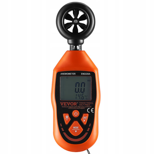 VEVOR HANDHELD ANEMOMETER POWERFUL 69.35 MPH WIND SPEED METER LED IP44