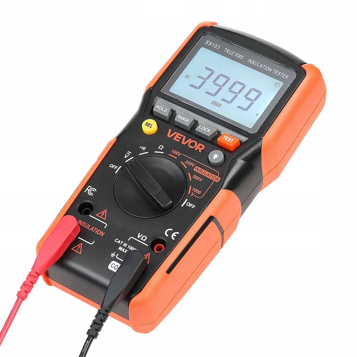 VEVOR DIGITAL MULTIMETER 4000 COUNTS TRMS VOLTMETER OHMMETER TESTER