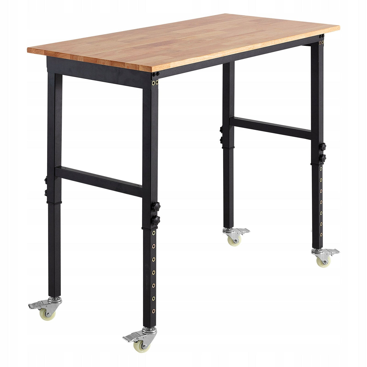 VEVOR WORKBENCH 680 KG OAK TOP 122X60 CM ADJUSTABLE ON CASTERS