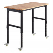 VEVOR WORKBENCH 680 KG OAK TOP 122X60 CM ADJUSTABLE ON CASTERS