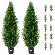 VEVOR ARTIFICIAL CEDAR TOPIARY TREE 48 INCHES 2 PACK PREMIUM PE GREEN