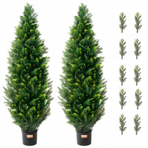 VEVOR ARTIFICIAL CEDAR TOPIARY TREE 48 INCHES 2 PACK PREMIUM PE GREEN