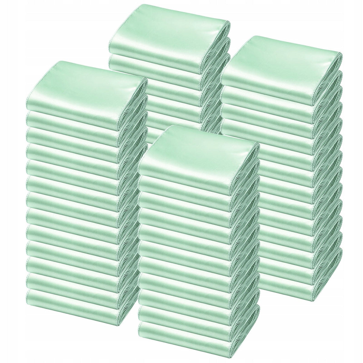 VEVOR SATIN CHAIR SASHES WITH BOWS 275X17CM 100PCS LIGHT GREEN