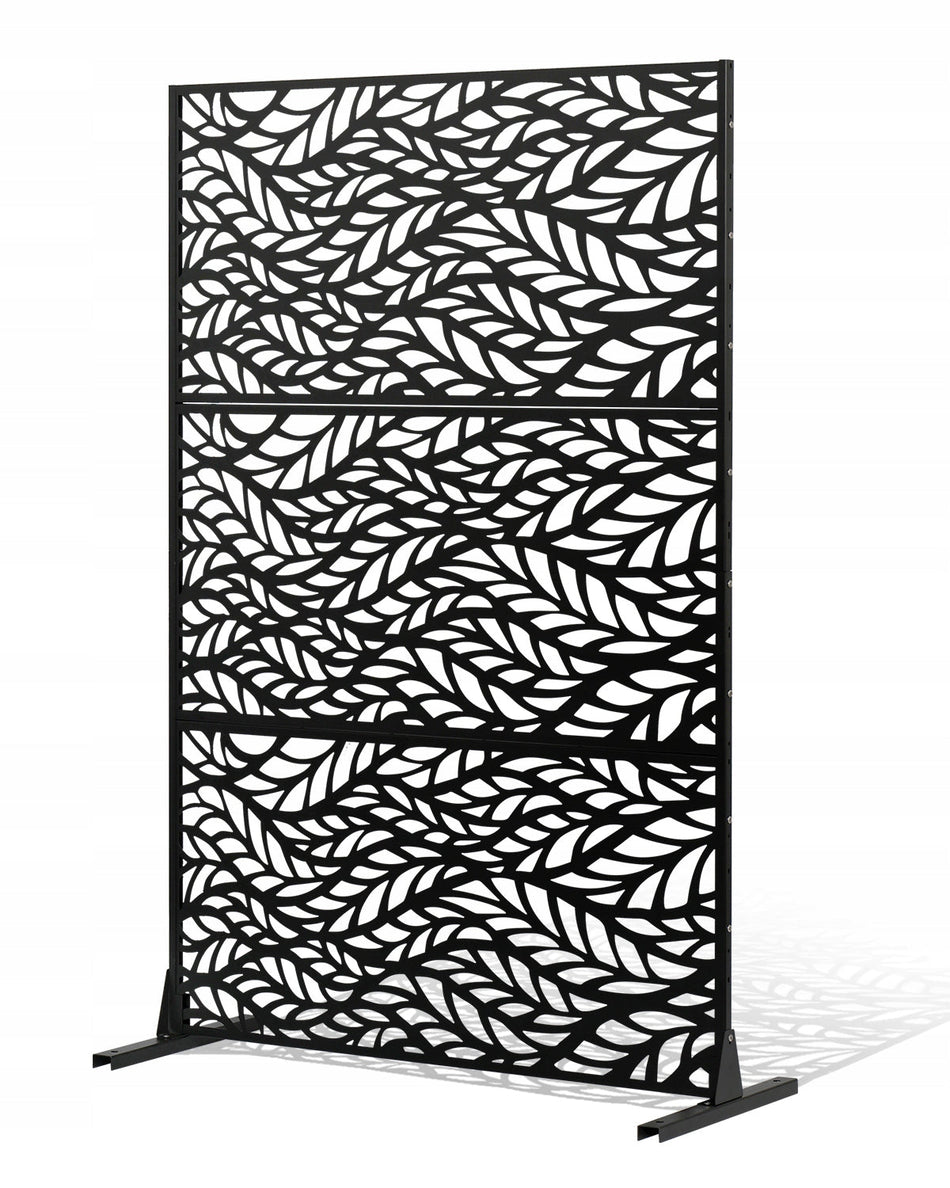 VEVOR 3-PIECE METAL FIREPLACE SCREEN 120X50.8X183 CM BLACK STURDY SCREEN