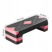 VEVOR AEROBIC STEPPER ADJUSTABLE 3 LEVELS NON-SLIP RED