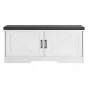 VEVOR SHOE RACK BENCH 1000X355X460 MM WHITE-BLACK SOLID FOR