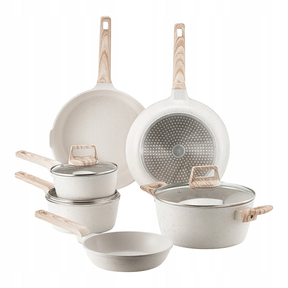 PREMIUM VEVOR 17-PIECE INDUCTION POT AND PAN SET WHITE