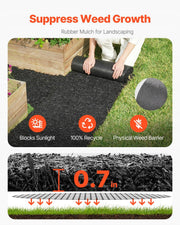VEVOR RUBBER MULCH 2.44X0.56M GARDEN PATH MAT DURABLE BLACK