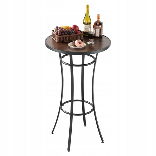 VEVOR BAR TABLE 600X600X1000 MM BLACK METAL HIGH BISTRO TABLE