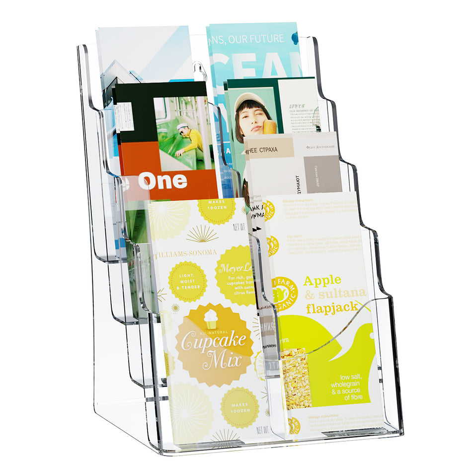 VEVOR ACRYLIC BROCHURE HOLDER 4-TIER CLEAR ORGANIZER FOR