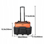 VEVOR TOOL BAG WITH WHEELS 27 POCKETS 50 KG LOAD CAPACITY ROBUST