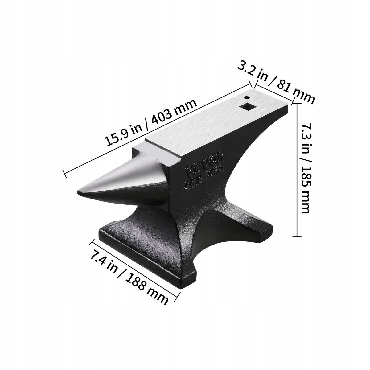 VEVOR 25KG HORN ANVIL STEEL BLACKSMITH ANVIL ROUND SOLID