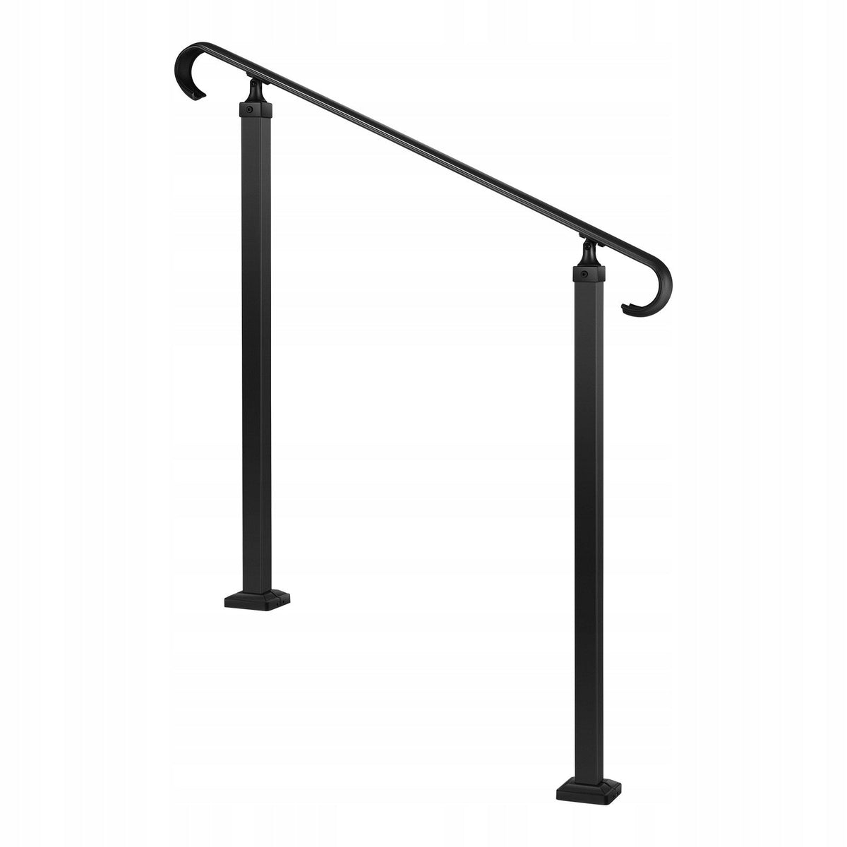 VEVOR STAIR RAILING ADJUSTABLE FOR 2-3 STEPS STRONG STEEL MATTE BLACK