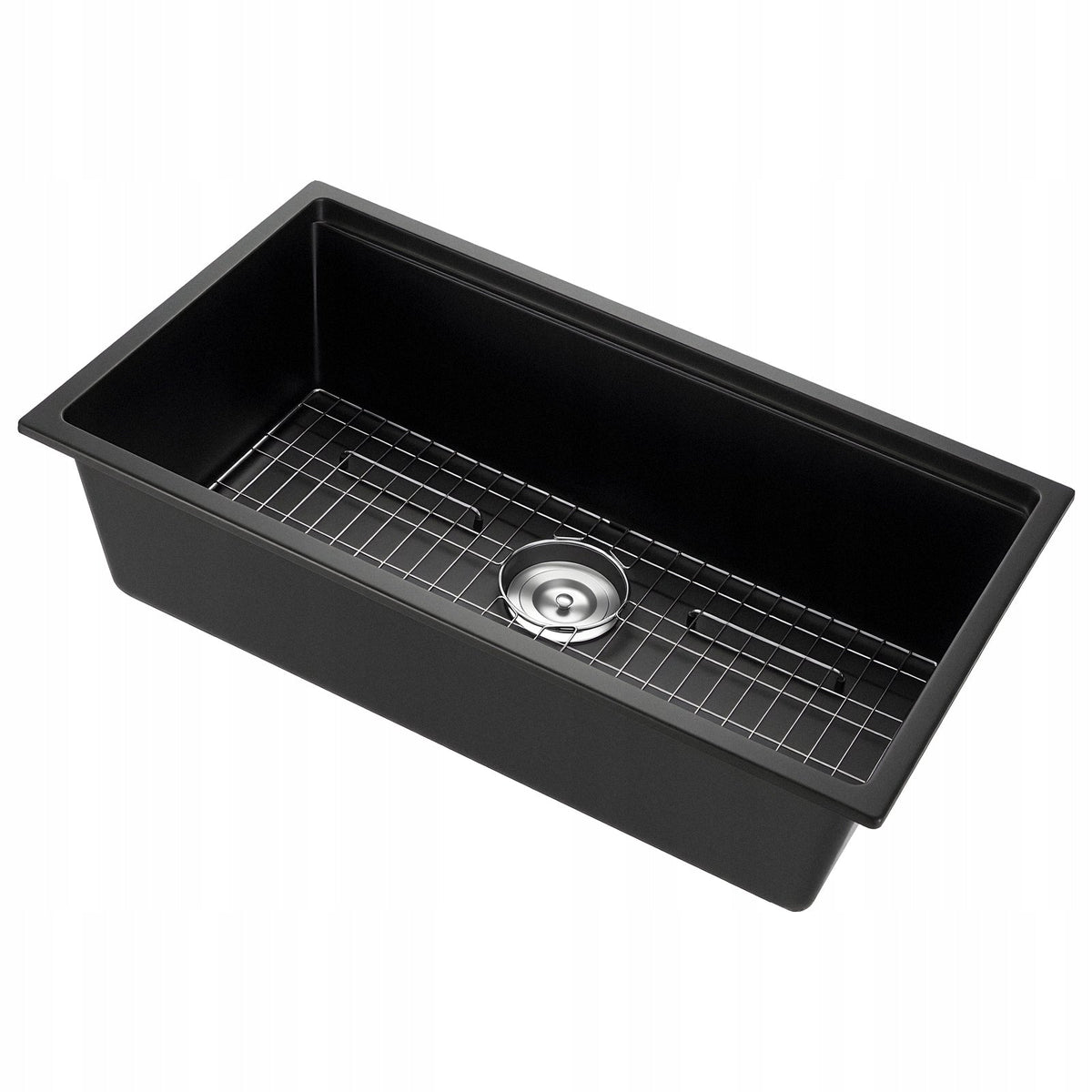 VEVOR UNDERMOUNT GRANITE KITCHEN SINK 838X482X254 MM BLACK PREMIUM
