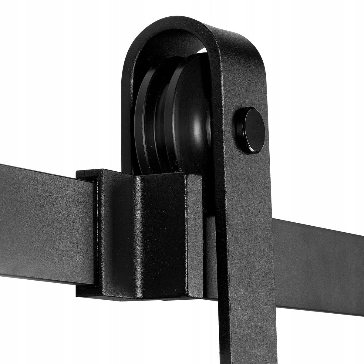 VEVOR 1.5M SLIDING DOOR SYSTEM 150KG LOAD CAPACITY BLACK STURDY COMPLETE SET