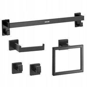 VEVOR BATHROOM ACCESSORY SET STAINLESS STEEL 5 PIECES BLACK