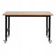 VEVOR WORKBENCH 680 KG OAK TOP 122X60 CM ADJUSTABLE ON CASTERS