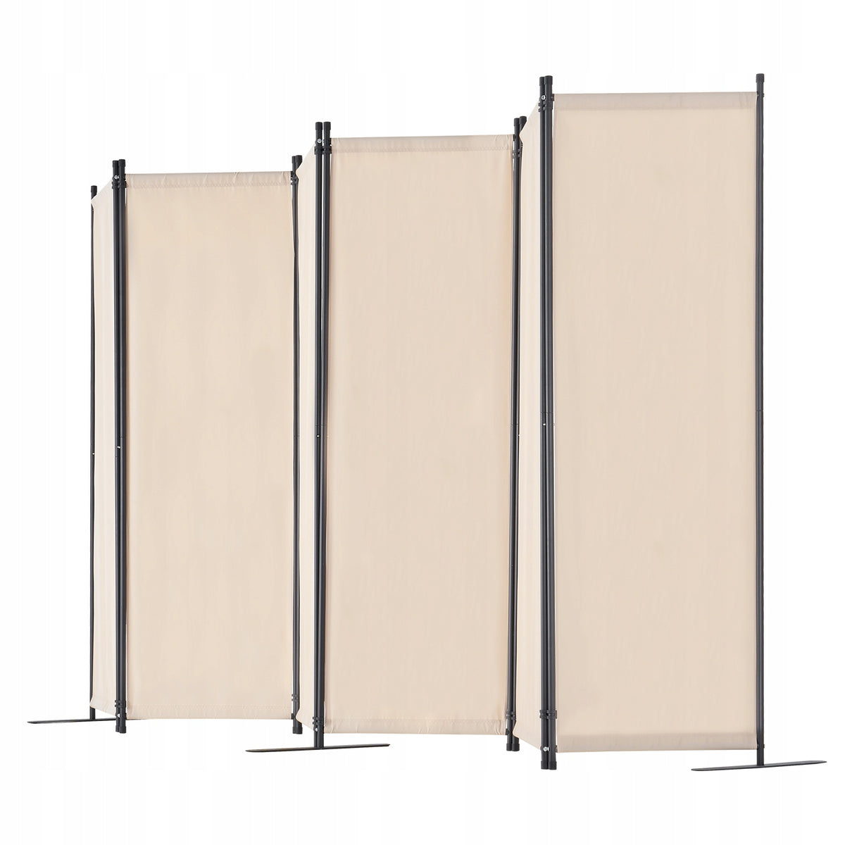 VEVOR 6-PANEL FOLDING ROOM DIVIDER STRONG FRAME BEIGE 3110X1805X450MM