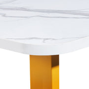 VEVOR COMPUTER DESK 160X80 CM MODERN WHITE AND GOLD WORK TABLE