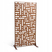 VEVOR METAL SCREEN 3-PANEL 120X50.8X193 CM BROWN SCREEN