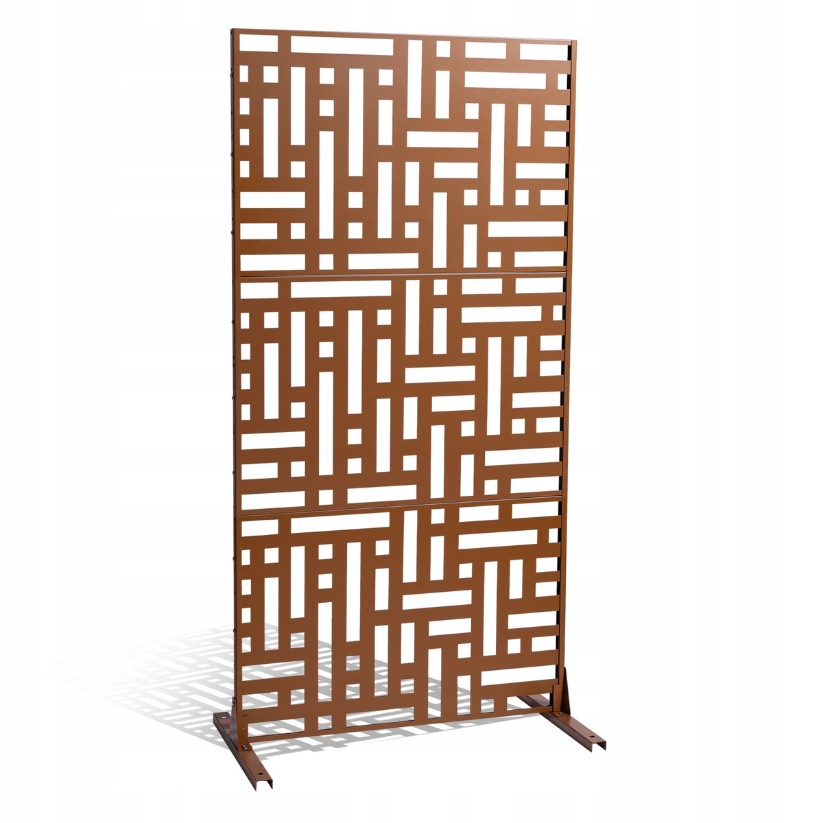 VEVOR METAL SCREEN 3-PANEL 120X50.8X193 CM BROWN SCREEN