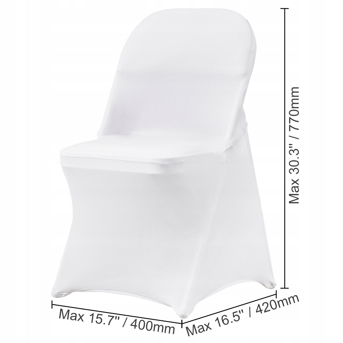 VEVOR FOLDING CHAIR COVERS ELASTIC SPANDEX 50 PCS WHITE