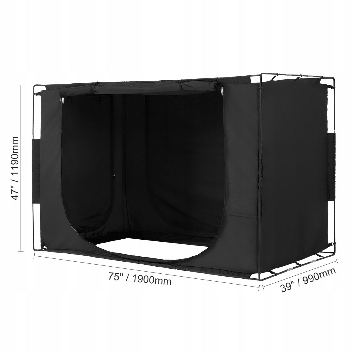 VEVOR 3-DOOR CANOPY TENT WITH BED 70 SHADE BLACK