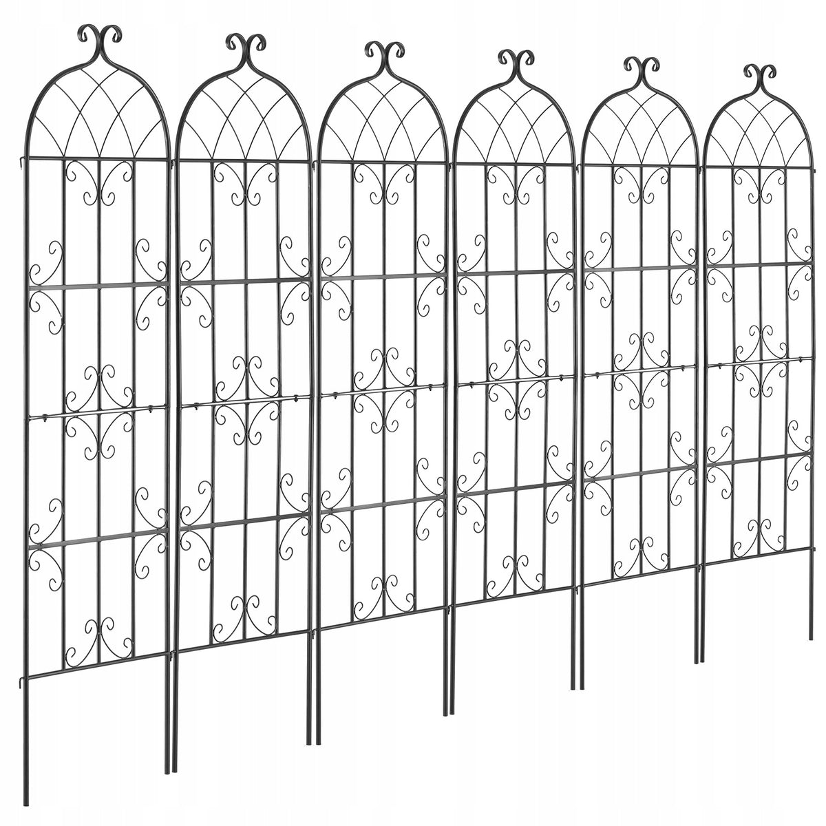 VEVOR 51X180 CM CLIMBING PLANT SUPPORT 6-PACK METAL TRELLIS STURDY