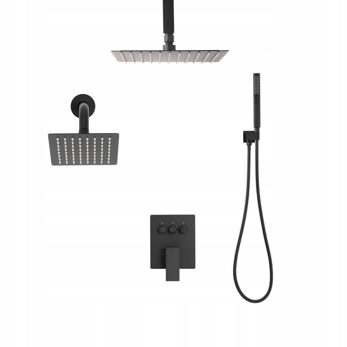 VEVOR SHOWER SET 10 INCH RAIN SHOWER HEAD POWERFUL MATTE BLACK