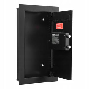 VEVOR WALL SAFE WITH PASSWORD AND KEY STRONG STEEL HOUSING 3 SHELVES LED