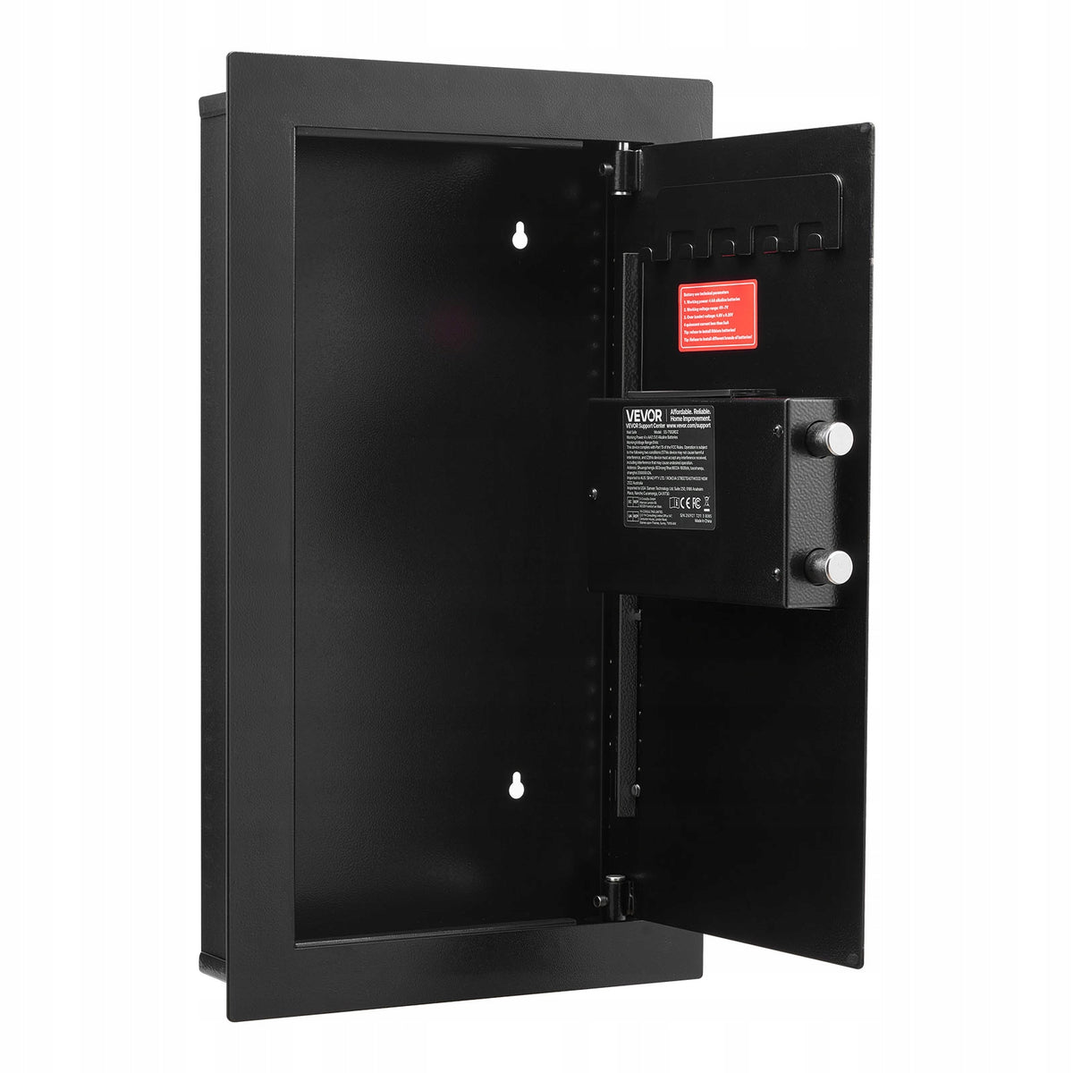 VEVOR WALL SAFE WITH PASSWORD AND KEY STRONG STEEL HOUSING 3 SHELVES LED