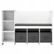 VEVOR KIDS READING BENCH WITH BOOKSHELF AND REMOVABLE CUSHION WHITE