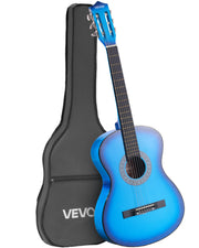 VEVOR ACOUSTIC GUITAR 38 INCH 960 MM WOODEN STARTER KIT BLUE
