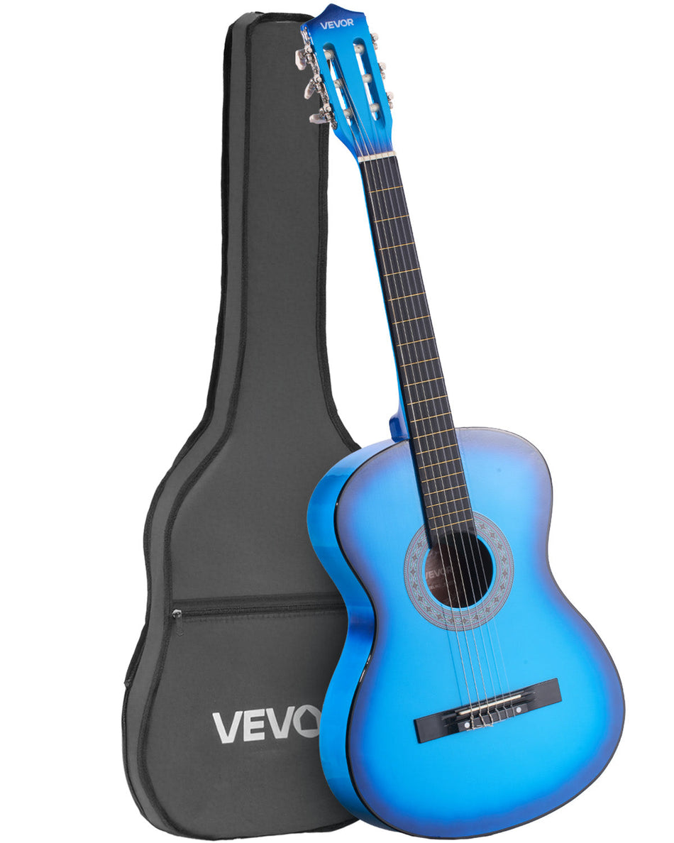 VEVOR ACOUSTIC GUITAR 38 INCH 960 MM WOODEN STARTER KIT BLUE