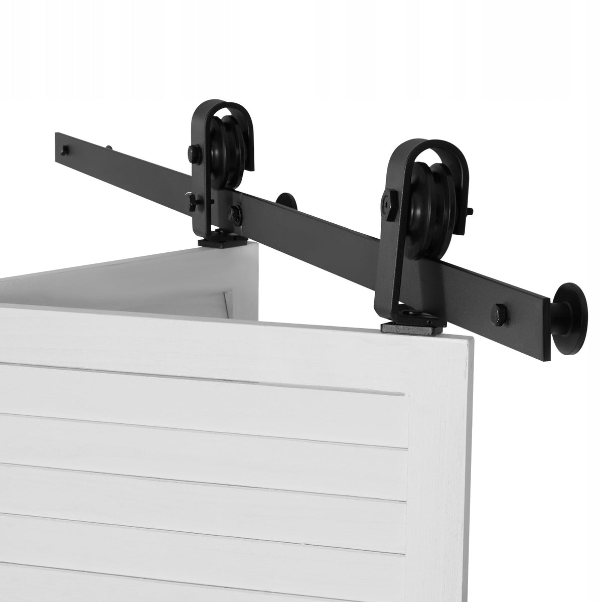 VEVOR 132 cm Heavy Duty Sliding Barn Door Hardware Kit Black