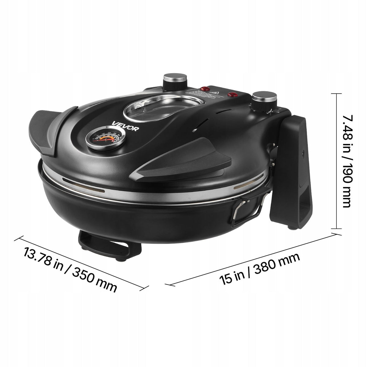 VEVOR 1200W ELECTRIC PIZZA OVEN WITH 12-INCH CORDIERITE STONE
